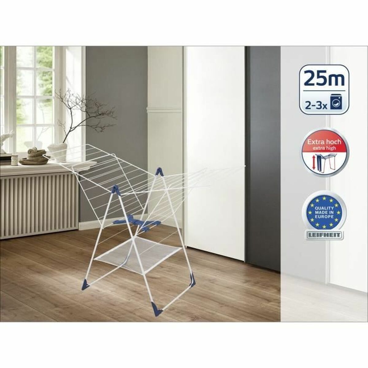 Sušilnik Leifheit Roma Classic Flex 250 Bela Plastika